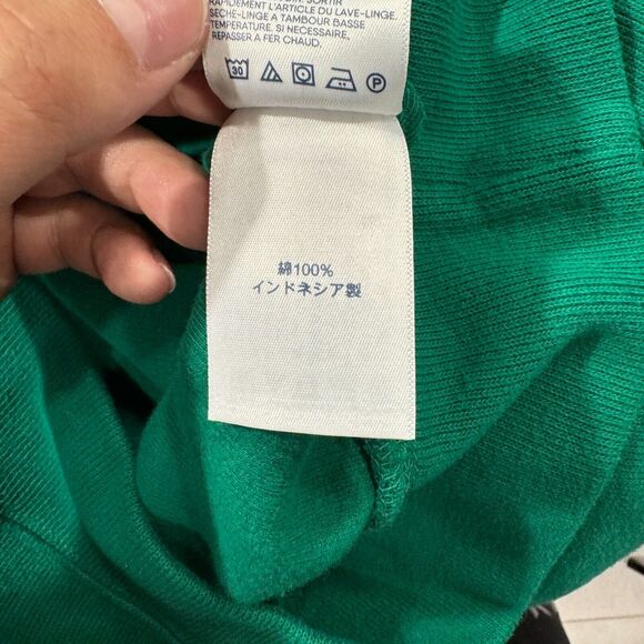 Lands End Pullover Mens Size‎ Large Tall 1/4 Zip All Cotton Sweater Green Preppy - Picture 9 of 10